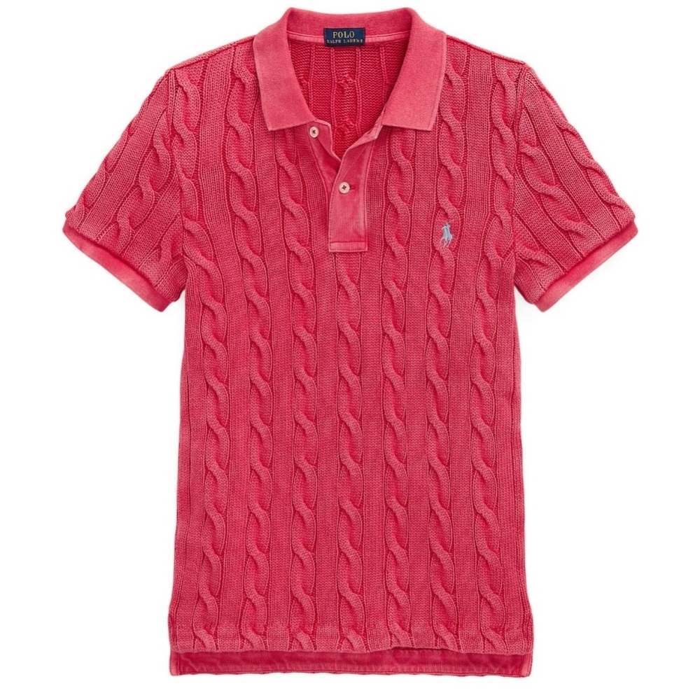Polo Ralph Lauren womens plus size XXL Polo Cable Knit Sweater s/s red